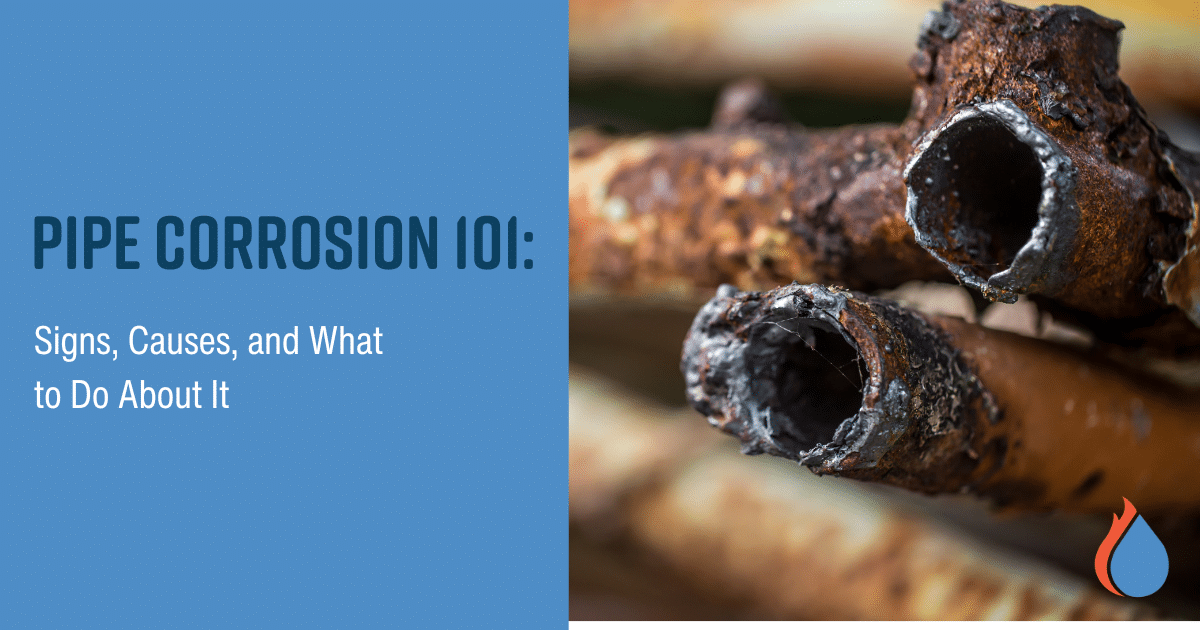 Rusty and corroded pipes.